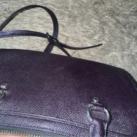 Coach Rowan Satchel Bag Navy Blue - Picture 13 of 15